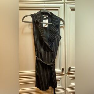 Black and white pinstripe romper. XS.